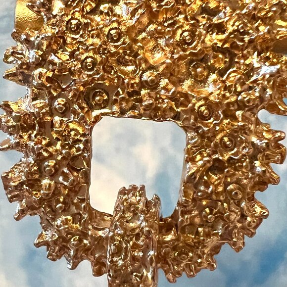 Large Costume Earrings - Gold/Black Chandelier Earrings with Ornate Metalwork - Picture 2 of 5